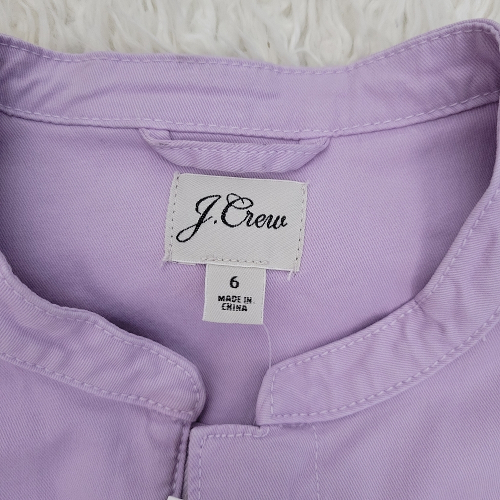 J Crew Womens Puff Sleeve Chino Jumpsuit Overalls Sz 6 Lavender Purple - Picture 2 of 13